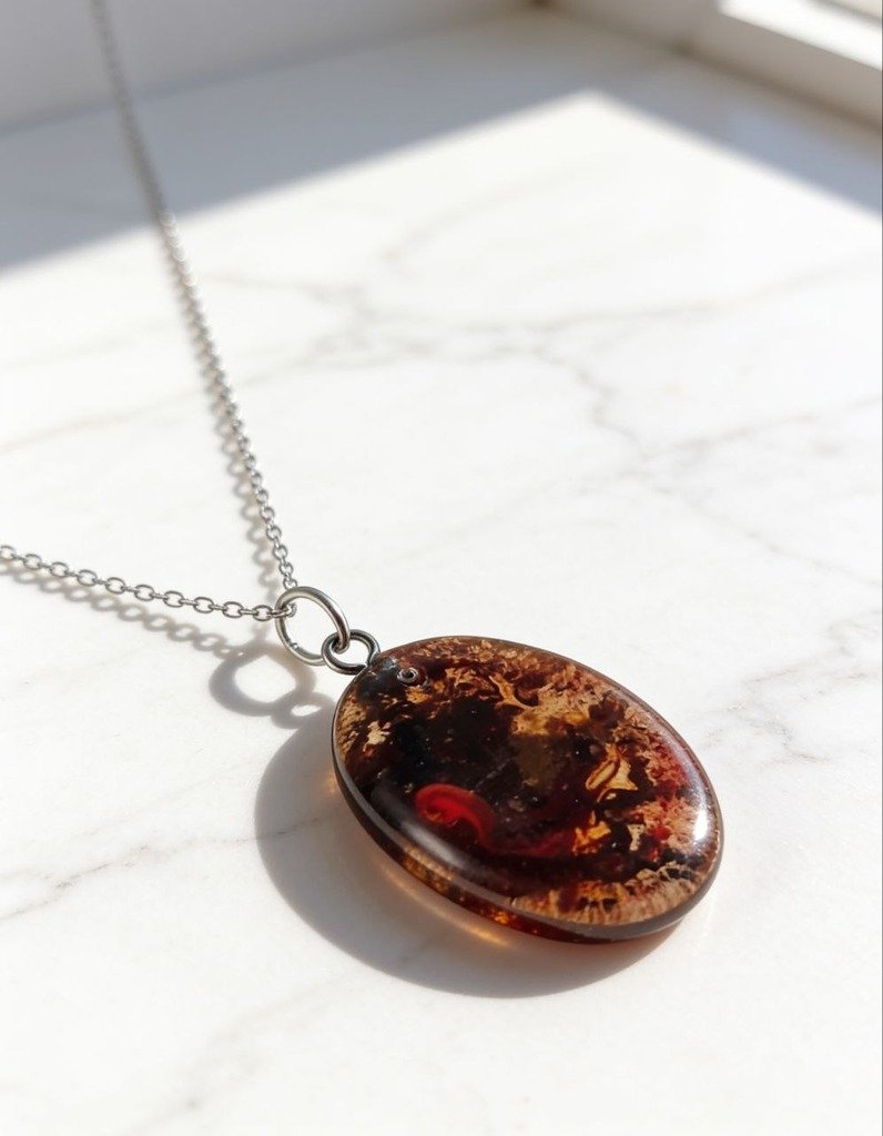 Ámbar Fuego — joya artesanal Fustchic
