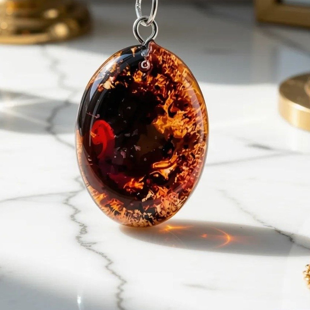 Ámbar Fuego — joya artesanal Fustchic