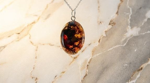 Ámbar Fuego — joya artesanal Fustchic