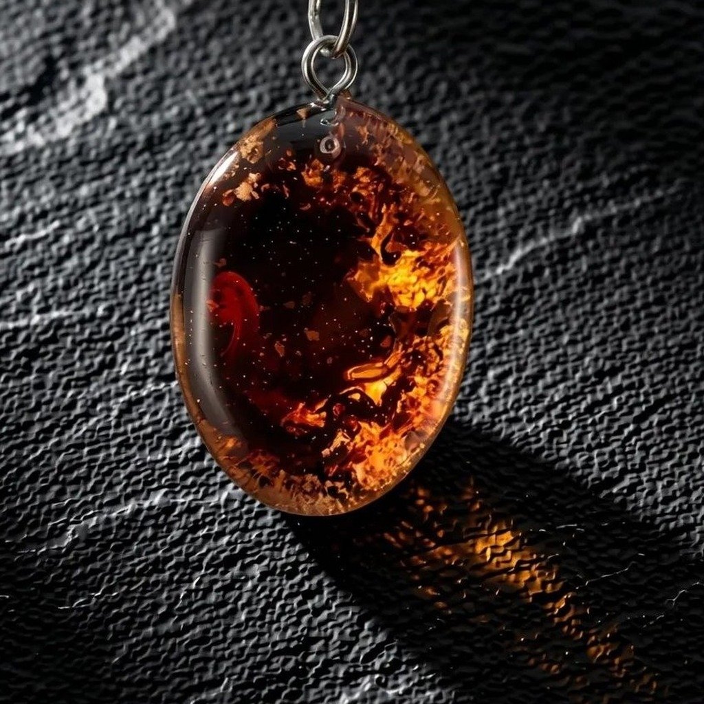 Ámbar Fuego — joya artesanal Fustchic