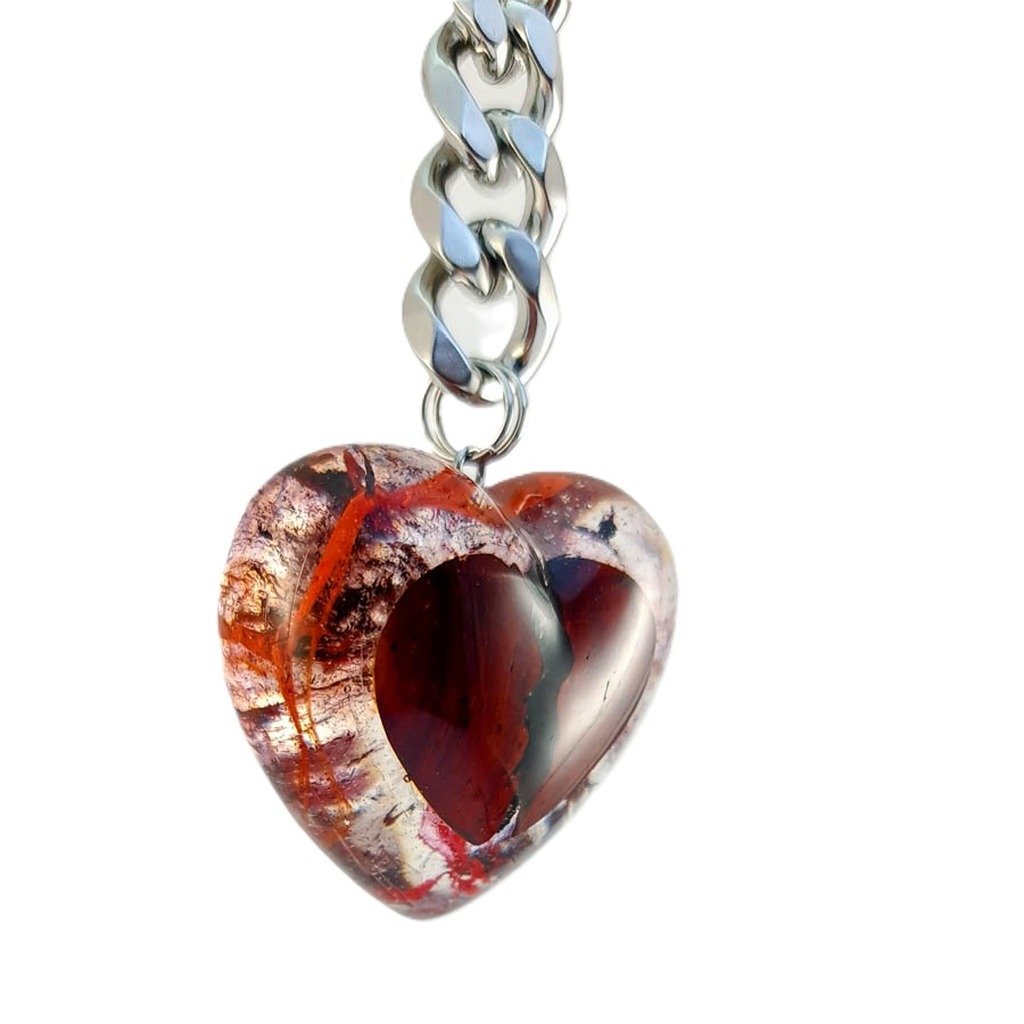 Corazón Palo Rojo — joya artesanal Fustchic